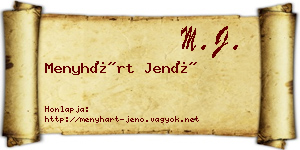 Menyhárt Jenő névjegykártya