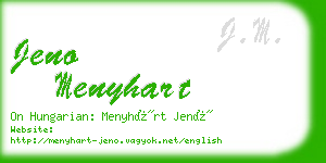 jeno menyhart business card